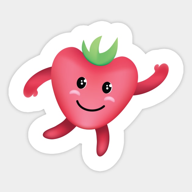 Strawberry Stroll Sticker by SWON Design